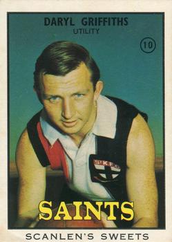 1968 Scanlens VFL Series B #10 Daryl Griffiths Front